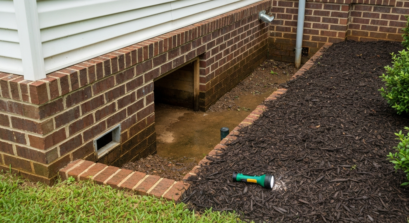 Pest control technician inspecting a Phenix City area home