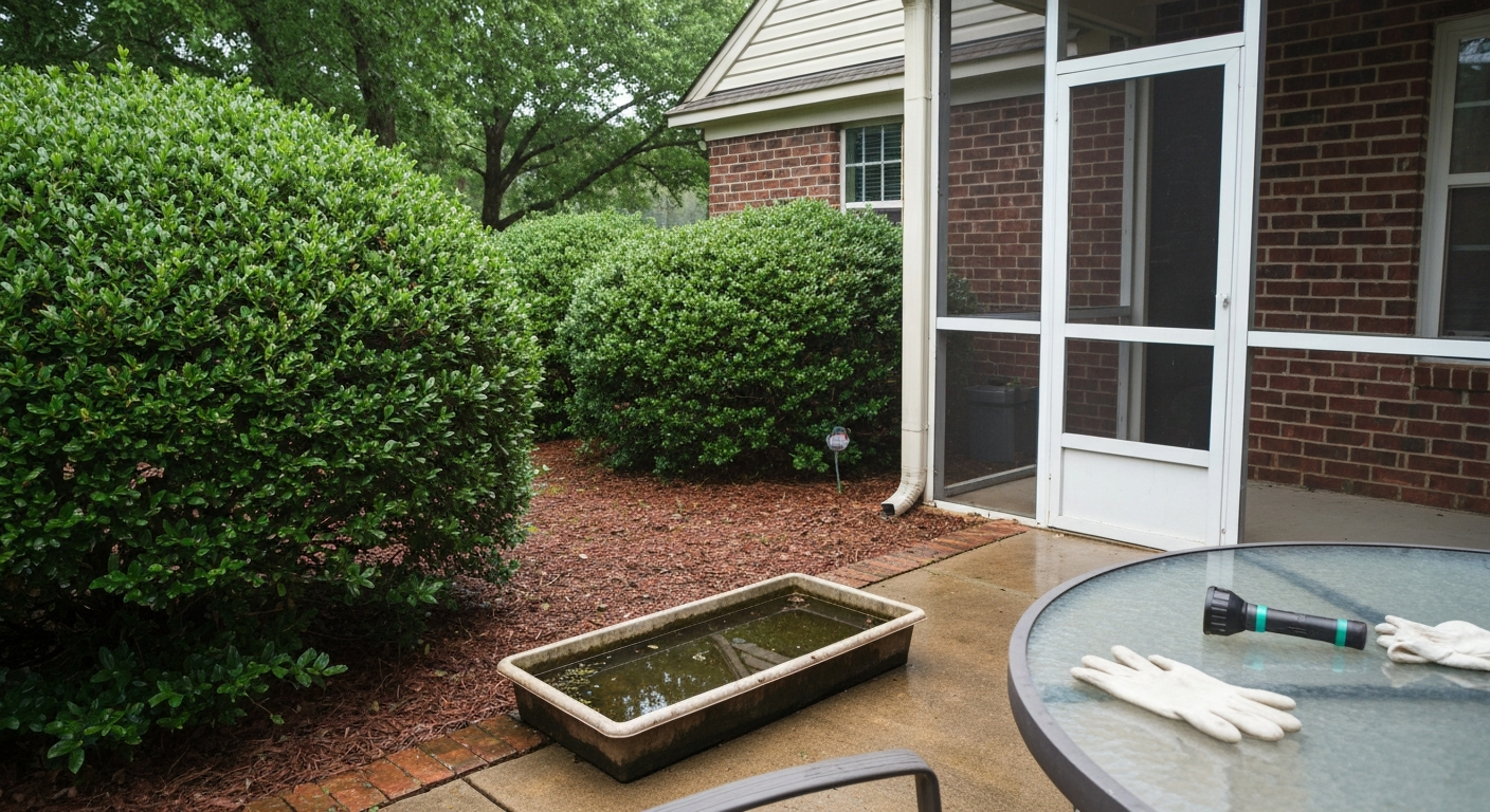 Back patio pest pressure around a humid Phenix City home